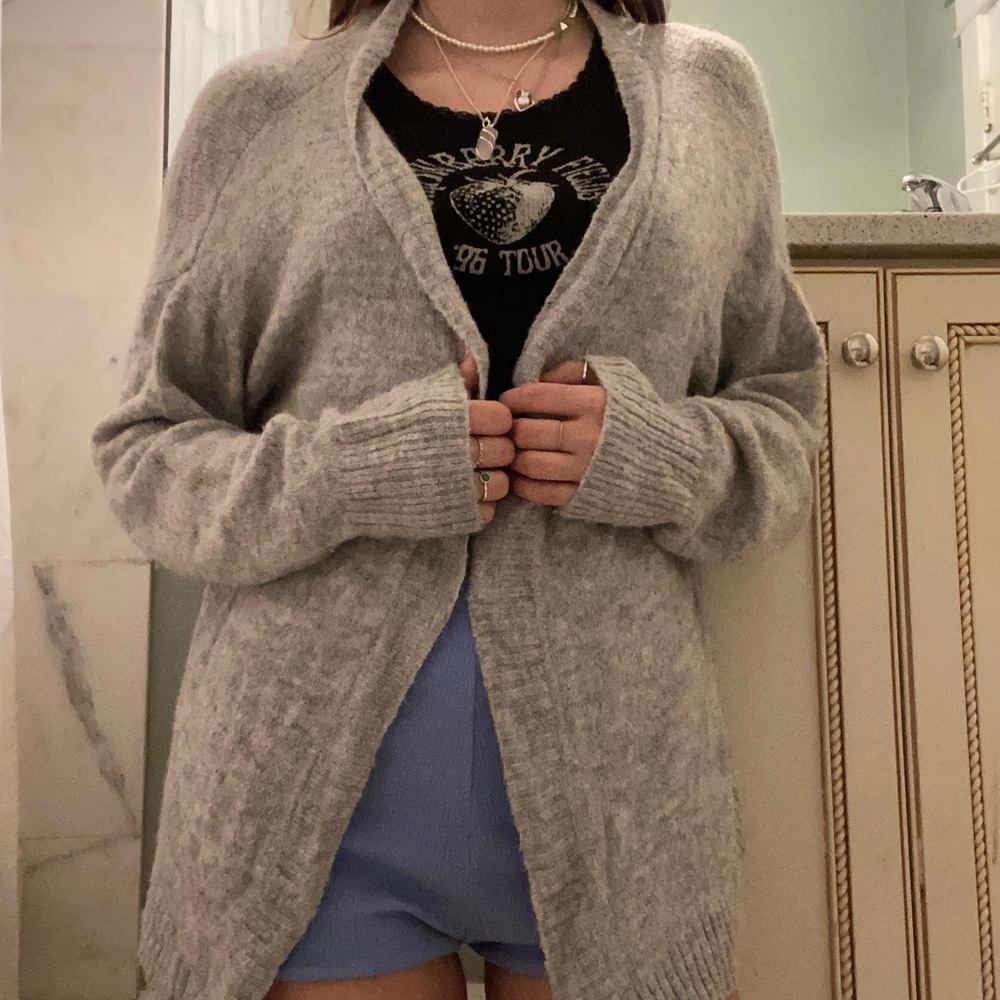 H&M Cozy Wrap Gray Sweater